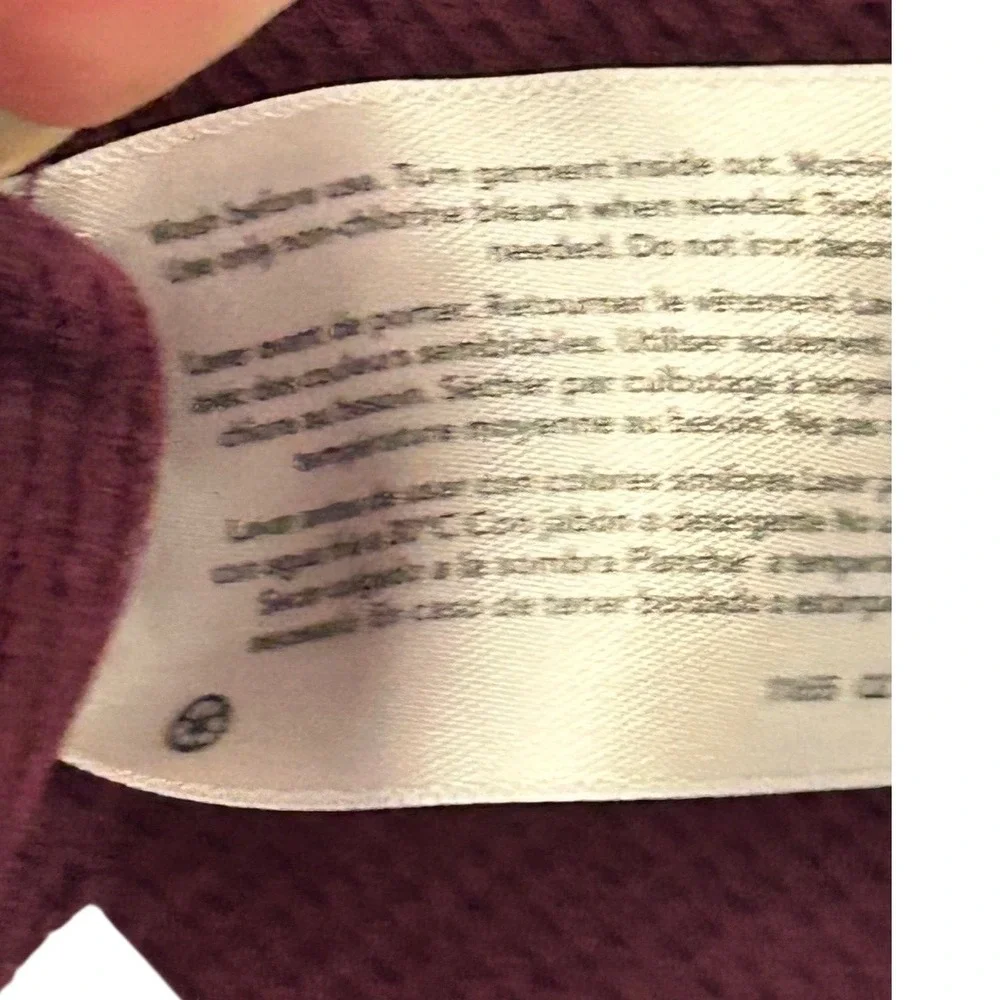 OshKosh Cropped‎ Hoodie Waffle Knit Drawstring Burgundy Size 8 - Picture 5 of 7